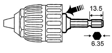 Drill Chuck Adapter W/Screw