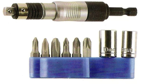 9Pcs 1/4"Dr. Universal 2 In 1 SB Adapter with Sockets & Bit Set