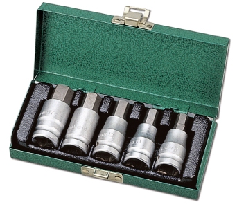 5Pcs 1/2 Dr. Hex Socket Bit Set