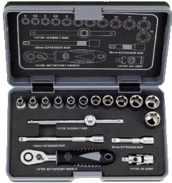 17Pcs 1/4Dr. 60T Super Lock Socket Wrench Set