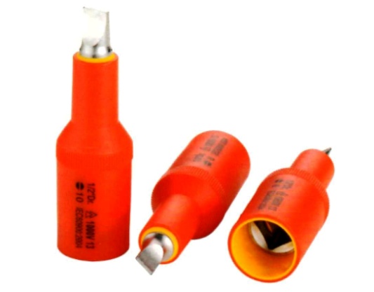 1/2 & 3/8 Dr. 1000V Insulated Bit Socket-Slotted