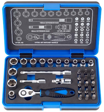 32Pcs 1/4dr. 60T Super Lock Socket and Bit Set